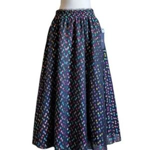 NWT Halogen X Atlantic-Pacific rainbow dot full skirt